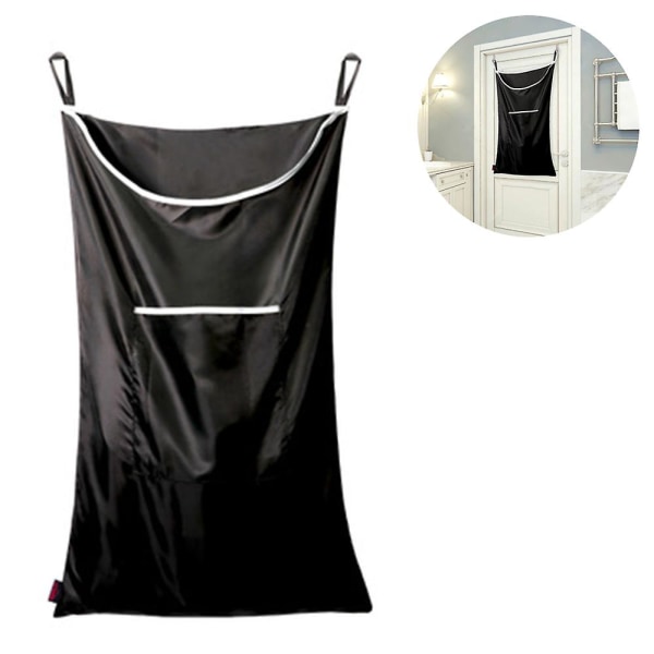 Holdbar Oxford-taske vasketøjstaske, over døren stofkurv med kroge, til badeværelse, opbevaring, væg, skab, 75x50cm