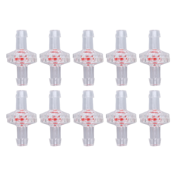 10 stk. backventil 1-vejs PP plastslange Vandstop membran hul til luftindtagning 5 mm transparent