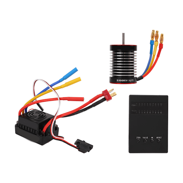 F540 3300kv Børsteløs Motor 60A Vanntett ESC Programmeringskort Combo Kit for 1/10 Fjernstyrt Bil