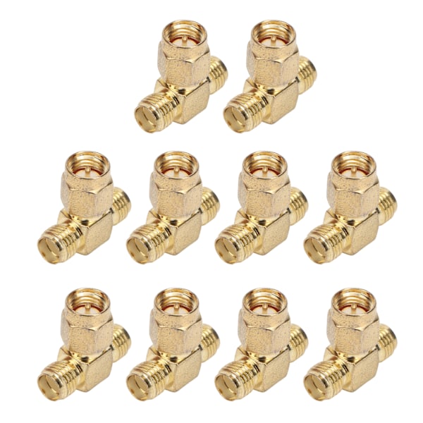 10 st SMA Tee Adapter Wide Bandwidth OFC Radio Frequency Adapter SMA Coax Connector för GPS-system