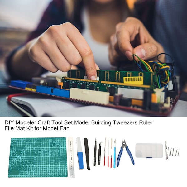 DIY Modeler Craft Tool Set Model Building Pincett Linjal filmatta kit för modellfläkt