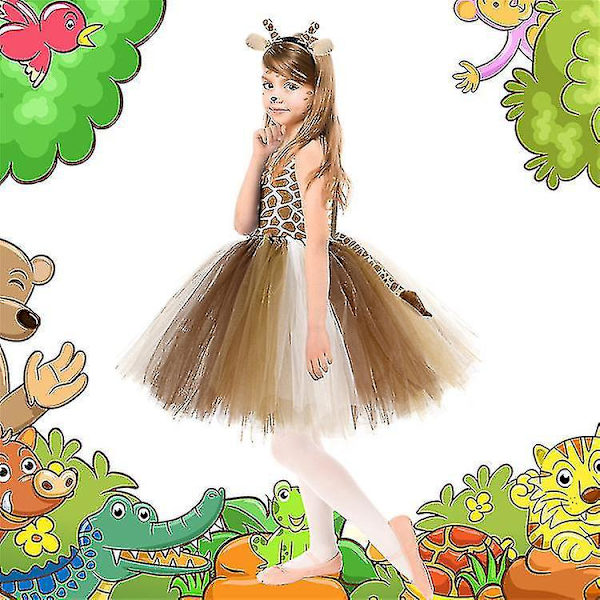 Tyylikäs Giraffi Prinsessamekko Tytöille Syntymäpäiväjuhliin Halloweeniin Karnevaaliasuun 6T