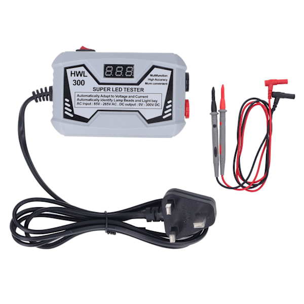 Super LED Tester Lampe Perle Strip TV Baggrundsbelysning Reparation Inspektion Testning Grå 85‑265V UK stik