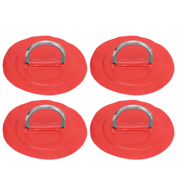 4 stk oppustelig bådkajak DRing Pad Patch Marin fast spænde med elastisk bungee-line (rød patch)
