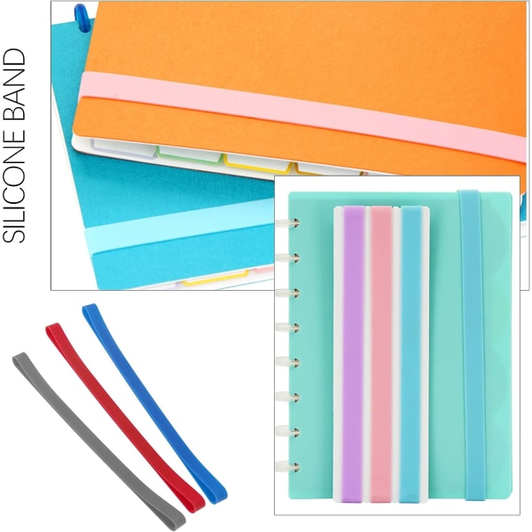 10 stk A5 silikone gummibånd Silica Gel stropper 200 mm Book Planner Elastiske bånd Madpakke