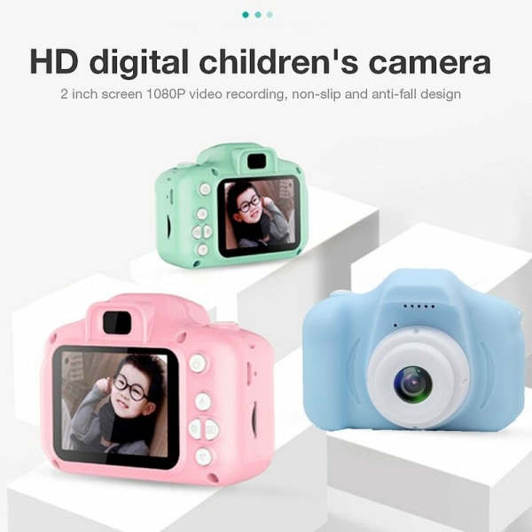 Selfie-kamera til børn 2'' 8 MP Småbørnskamera Digitale videokameraer Perfekt gave julefødselsdagsgaver til piger/drenge i alderen 3-12 år, model: blå