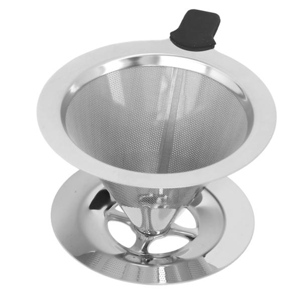 Kaffedrypper i rustfrit stål med drypkegle Kaffefilter Genanvendeligt kaffefilterkop til køkken 1-2 kopper