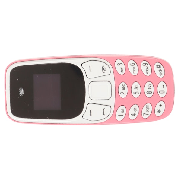 Maailman pienin puhelin Hands Free Bluetooth-soitin Dual SIM-kortti Lukitsematon GSM 2 in 1 Mini-matkapuhelin Pinkki