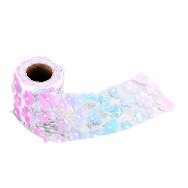 Blomster Tyllruller 8cm 10yd Fint Lysende Smuk DIY Fleksibel Bred Applikation Tyllrullerulle Stof Gradient Lilla