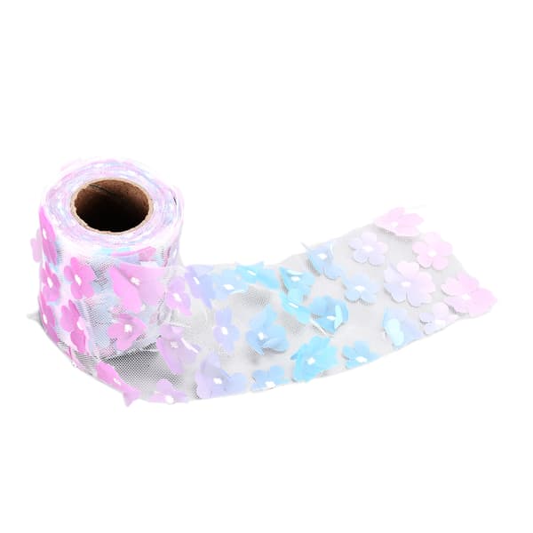 Blomster Tyllruller 8cm 10yd Utsøkt Lys Vakker DIY Fleksibel Bred Applikasjon Tyllrull StoffGradient Lilla
