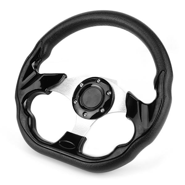 320 mm/12,5 tum drivande racerbilsratt med hornknapp blank svart färg Universal