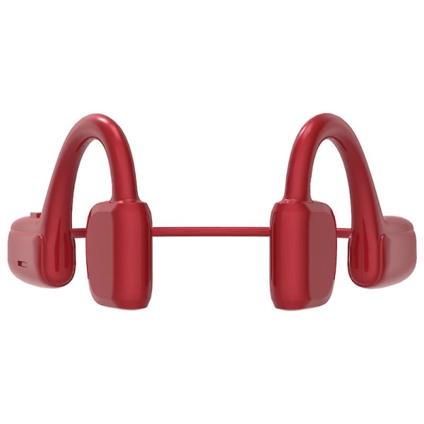 Bone Conduction Hörlurar Bluetooth - Trådlöst Open-ear Headset med mikrofoner Red