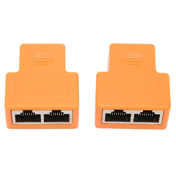 2 stk 1 til 2 Ethernet splitterkobling PVC RJ45 splitter Tilslutning Støjmodstand