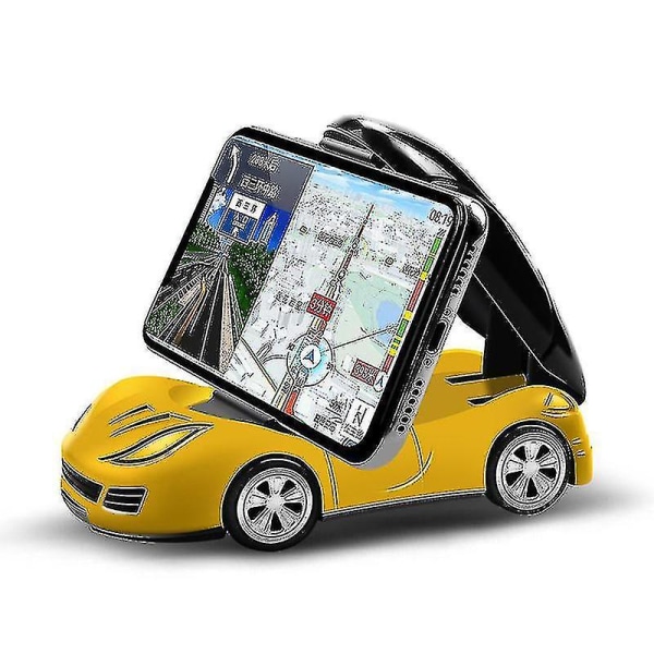 Dragfast fordonsmodell Ornament Mobiltelefon Stent Sugkopp Instrumentbord Multifunktionell biltillbehör Yellow