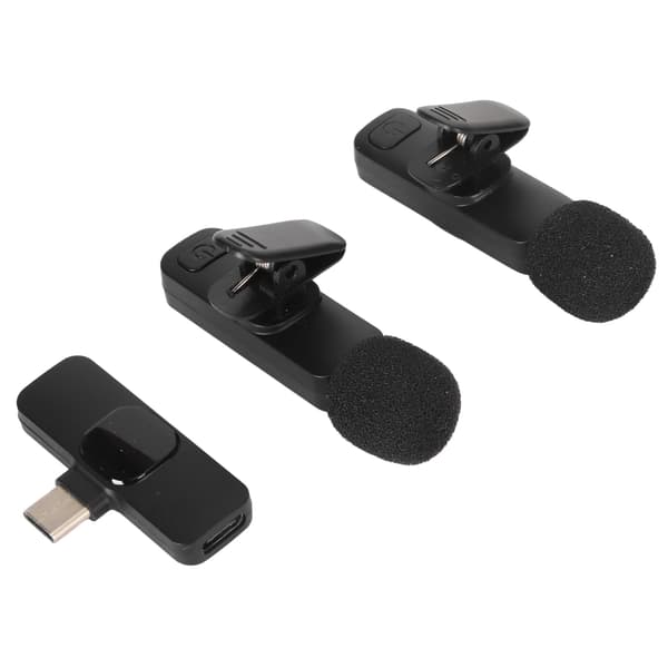 【NX】Trådløs Lavalier Reversmikrofon 1 til 2 Støjreducerende Type C Interface Mini Trådløs Clip-On Mikrofon til Interview