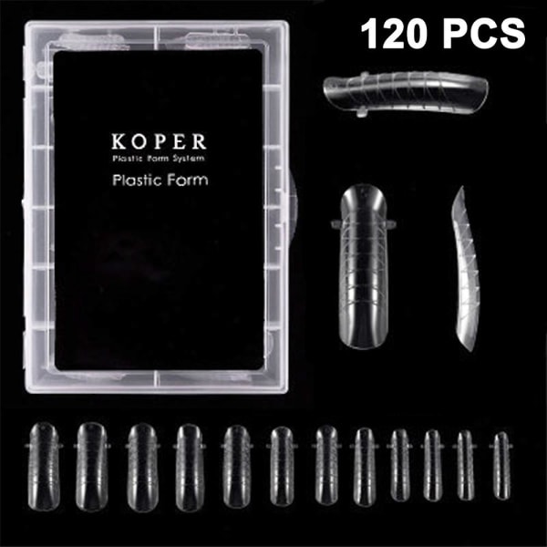 120 st Nail Extension Gel Dual Forms Clear Full Cover Dual Forms