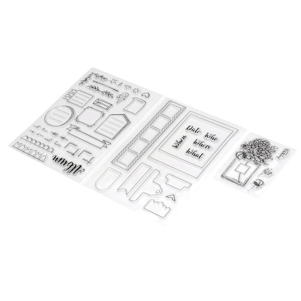 3 stk. klare stempler DIY Interessant Holdbar Gjenbrukbar TPR Materiale Transparent Utseende Preging Scrapbooking Verktøy