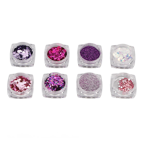 8 st Nagelpaljetter Oregelbundet glänsande Ultratunt blandat Nail Art Glitter för Nail Art dekoration