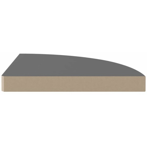 Flydende hjørnehylde Blank grå 35x35x3,8 cm MDF