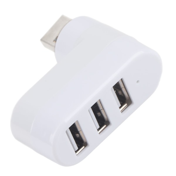 USB 2.0 Hub 3 Port 90°/180° Rotation Hot Swappable Portabel USB-dockningsstation för hemmakontorsresor (Vit)