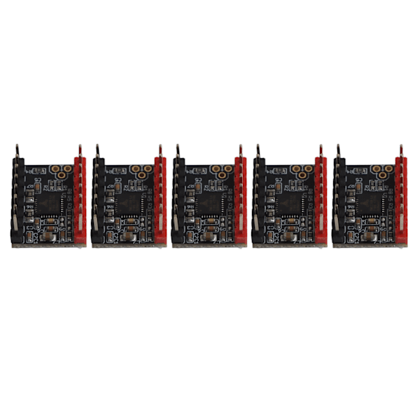 5 sett Steppermotor Driver UART Mode Ultra Stille modul med kjølefinne TMC2209 tilbehør
