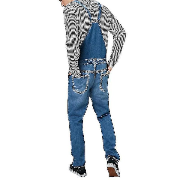 Mørkeblå Herre Denim Dungarees Overalls Bib Arbejdsbukser