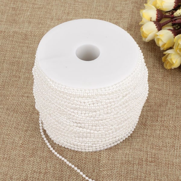 100m/rulle Imitation Pearl Wire Beads Garland String DIY Bröllopsdekoration 2,5 mm (vit)