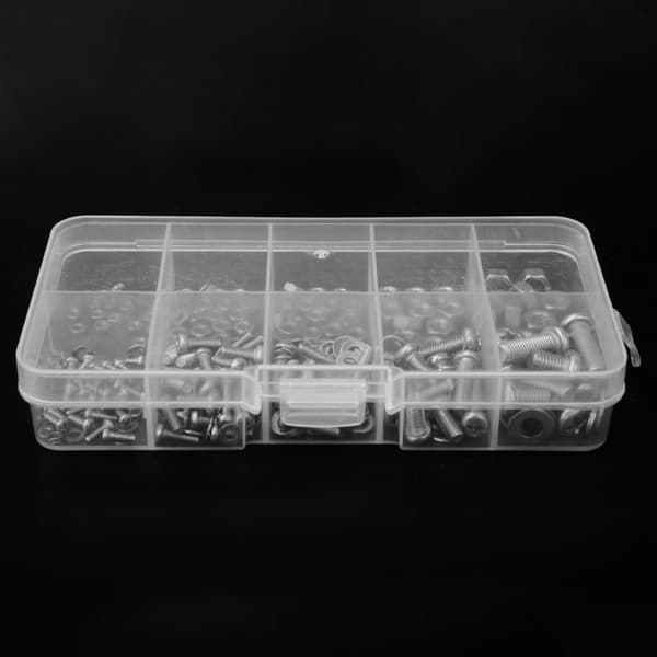 240 st Krysskruv Mutter Bricka Set M2 M2.5 M3 M4 M5 Rostfritt Stål Fästverktyg Set