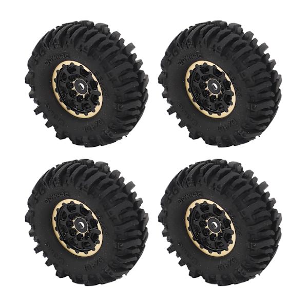 4 kpl RC-kumirenkaat messinkivanteilla, mustat, kestävät RC-raakelin autopyörät AXIAL SCX24 1/24 neliömäisille reikiä varten