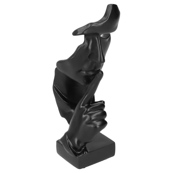 Ansigtskulptur Harpiksfigur Abstrakt kunst Statuepynt Kompatibel med hjemmekontordekoration Sort BS913