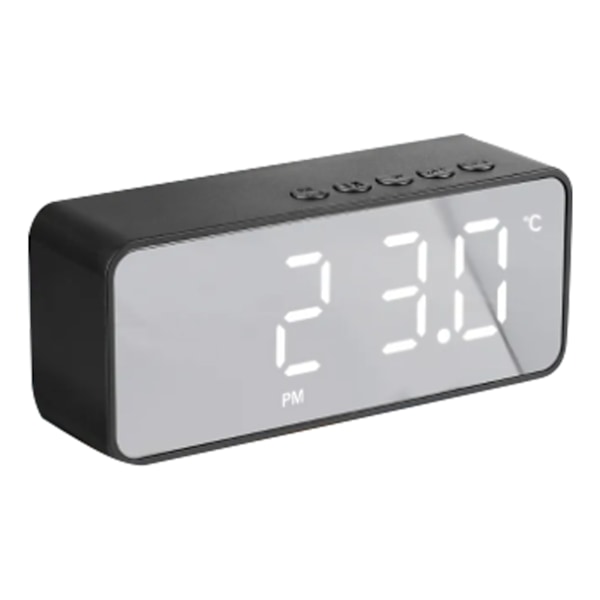 Intelligent digital display väckarklocka multifunktionell Bluetooth 5.0 spegelfinish smart högtalare för sovrum