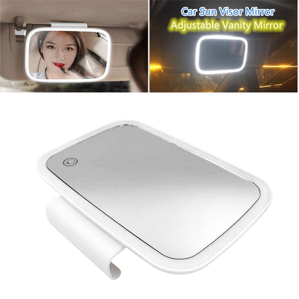 Bilsolskyddspegel med LED-lampor Sminkpegel Clip-on Bil Touchscreen Sminkpegel