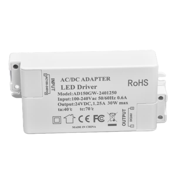 【NX】30W DC 24V 1,25A LED-driver konstant spænding Professionel LED-lystransformator AC 100‑240V