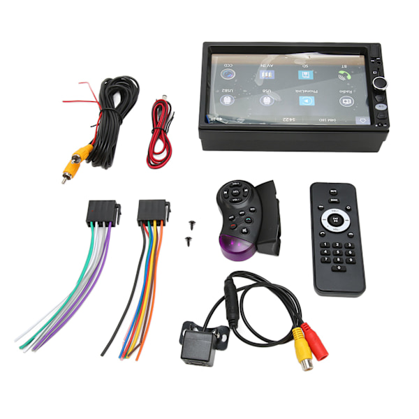 Bilstereo Bluetooth 5.1 7 tommer touchskærm Spejlforbindelse Ratkontrol Bakkamera MP5-afspiller