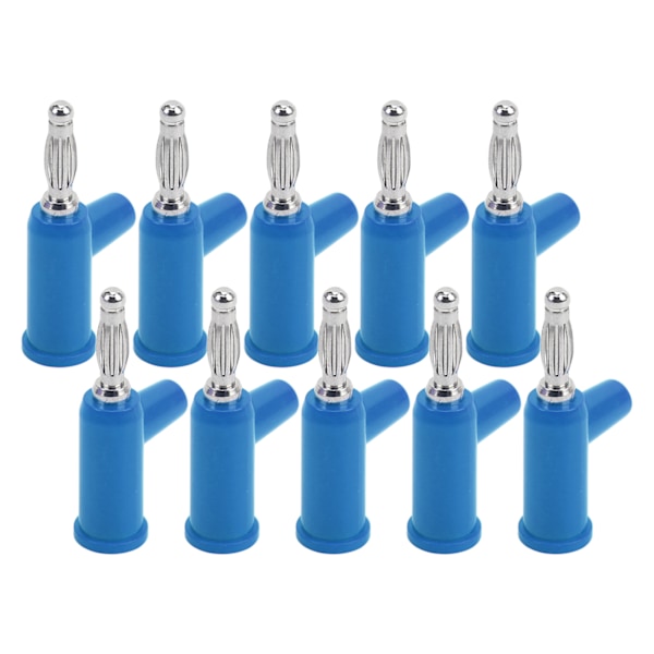10 stk Lodfri bananprop ABS Messing Lantern Åben Skrue Banankontakter til Inverter 4mm Blå