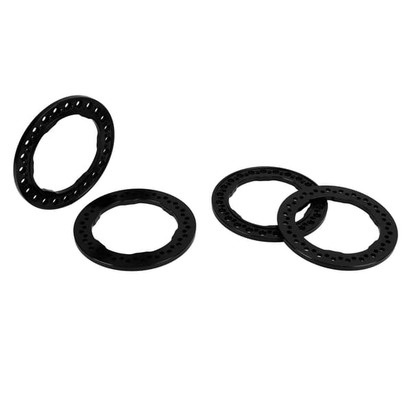 4 stk. 1,9 tommer ydre Beadlock-ringe til hjul i aluminiumslegering, erstatnings-Beadlock-ringe til Traxxas 1/10 RC-bil, sort
