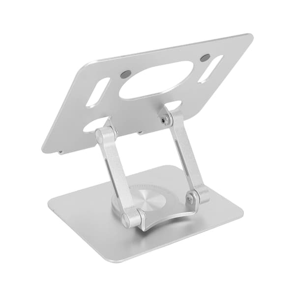 Justerbart Tabletstativ 360 Graders Rotation Foldbart Hul Kølende Aluminium Legering Desktop Tabletstativ Holder Sølv