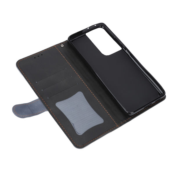 Telefonplånboksfodral Flip Typ Magnetisk PU-läder Telefonplånboksfodral för Samsung Galaxy S21 Ultra Grey