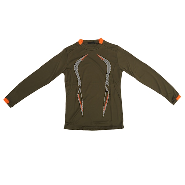 Mænd Dry Fit T-shirt Sommer Sportstræning Åndbar Pæn Print Langærmet Hurtigtørrende T-shirt til Gym Udendørs Hærgrøn XL