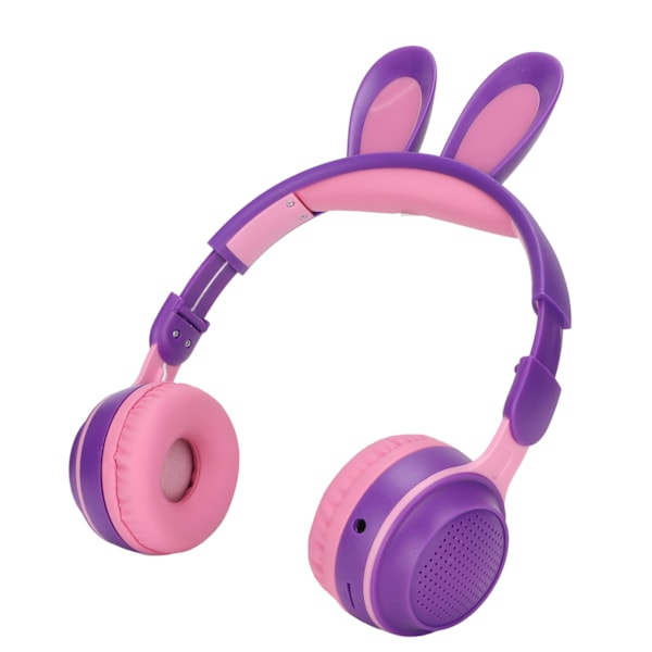 Kanin-Bluetooth 5.0 -kuulokkeet Taitettavat Langattomat Lasten Kuulokkeet LED-värillä PC:lle Tabletille Online-oppimiseen Violetti