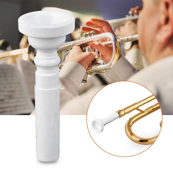 Slitstarkt ABS horntrumpet Munstycke Musikinstrumenttillbehör (vit)