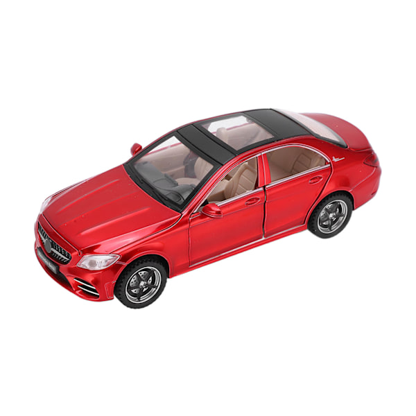 1/32 Metalliseos Valmistettu Leikkiauto Vetoauto Leikkiauto Äänellä ja Valolla Pojille ja Tytöille Lahja Punainen