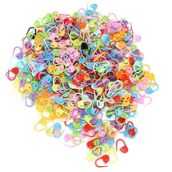 1000 st stickmarkörer Plast Färgglada slitstarka virkklämmor för stickning DIY Craft