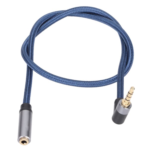3,5 mm hun til 90° han lydforlængerkabel 4-leder stereo lydkabel til MP3 PC smartphone