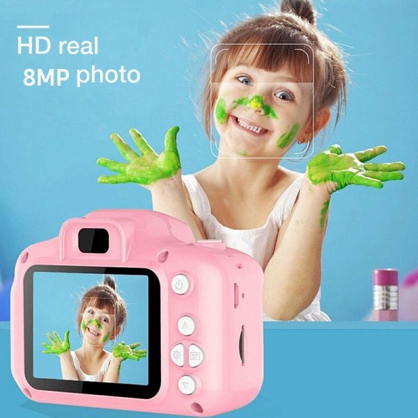 Selfie-kamera til børn 2'' 8 MP Småbørnskamera Digitale videokameraer Perfekt gave julefødselsdagsgaver til piger/drenge i alderen 3-12 år, model: blå