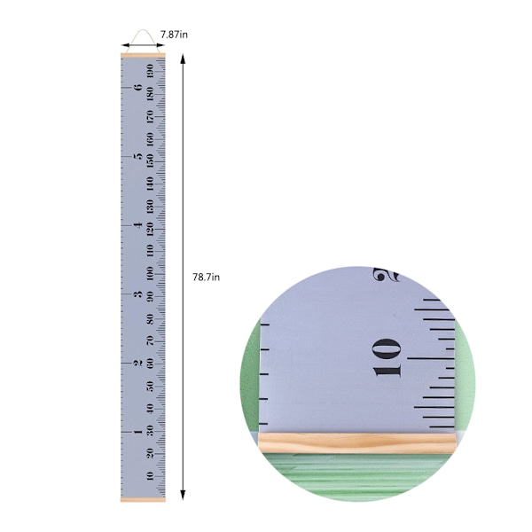 Tillväxtdiagram Hängande Grå 2 Skalor Exakt Lättläst Höjdlinjal för barn Badrumsvägg Fönster Hem