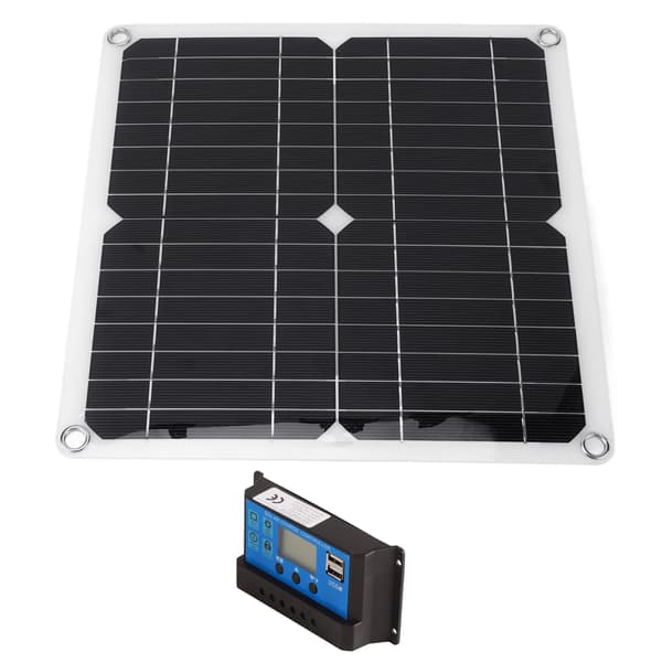 15W Solar Panel Kit Dubbel USB DC-utgång 100A Controller Solceller Kompatibel med bilbåt BatteryController Blå