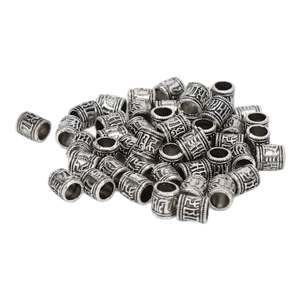 50 st Skäggpärlor DIY Vintage Legering Hår Flätning Dreadlocks Hår Tube Pärlor för män kvinnor