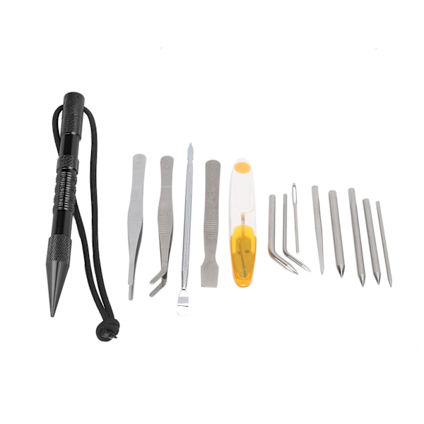 14 st/set Paracord nålar Stickverktyg Paracord stickning nålar Set Armband DIY Kit Svart 14-delat set