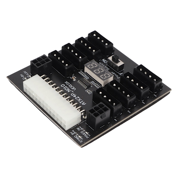 ATX PSU Power Board 5V 12V Output 24Pin til 8X 4Pin Plus 2X Spændingsindikator ATX Server Power Board til CHIA Mining